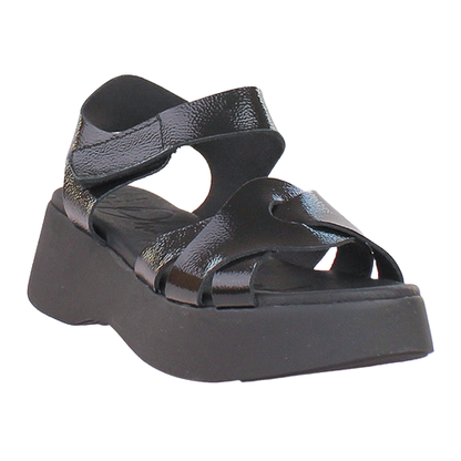 Oh! My Sandals Ladies Platform Sandals - 5683 - Black Patent