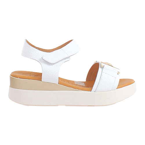 Oh! My Sandals Ladies Wedge Sandals - 5672 - White
