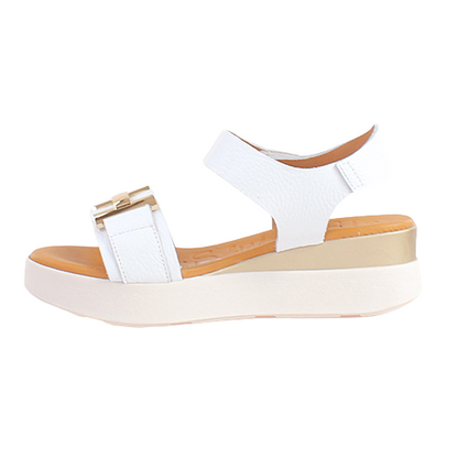 Oh! My Sandals Ladies Wedge Sandals - 5672 - White