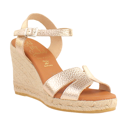 Oh! My Sandals Ladies Wedge Sandals - 5746 - Metallic