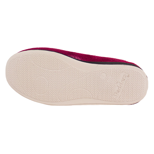 Padders Ladies Wide Velcro Strap Slippers - Camilla - Raspberry