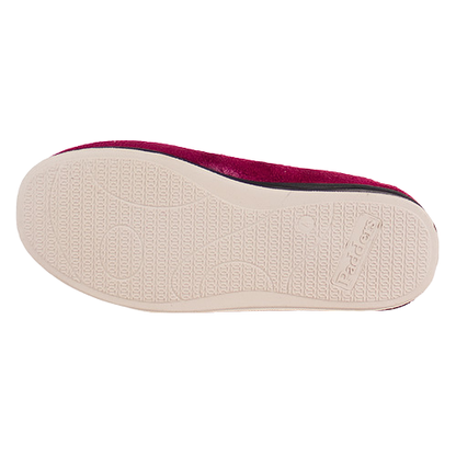 Padders Ladies Wide Velcro Strap Slippers - Camilla - Raspberry
