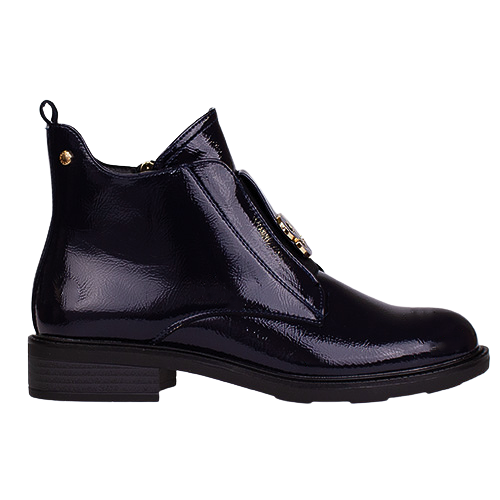Patrizio Como Block Heeled Ankle Boots - Lanciano  - Black Patent