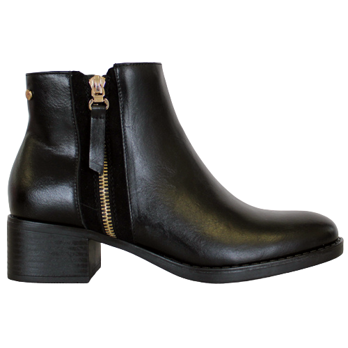 Patrizio Como Block Heeled Ladies Ankle Boots - Davos - Black