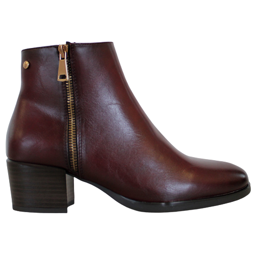 Patrizio Como Block Heeled Ladies Ankle Boots - Speicher - Burgundy