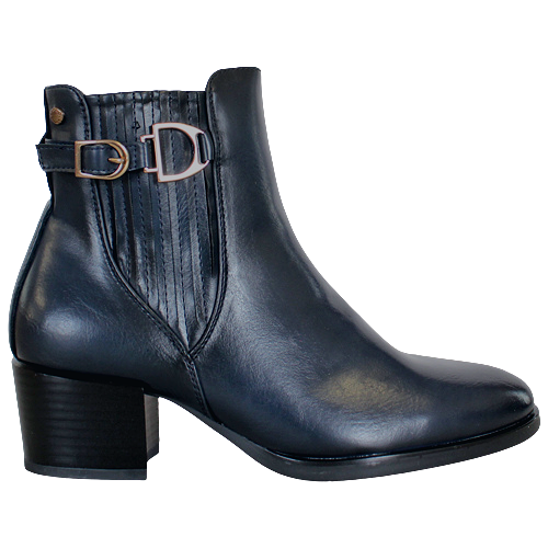 Patrizio Como Block Heeled Ankle Boots - Stein - Navy