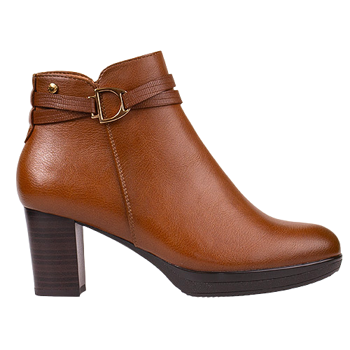 Patrizio Como Ladies Block Heeled Ankle Boots - Sateburg - Tan