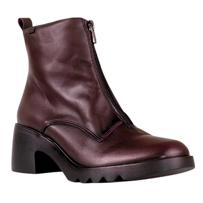 Pepes Ladies Block Heeled Ankle Boots- 21234 Sofia- Burgundy