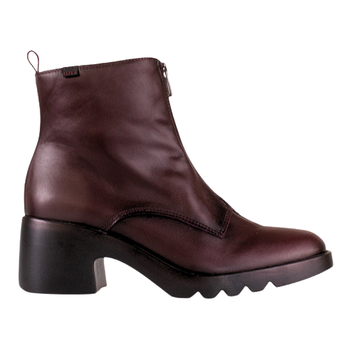 Pepes Ladies Block Heeled Ankle Boots- 21234 Sofia- Burgundy