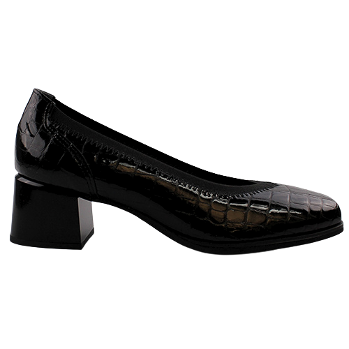 Pitillos Block Heeled Pumps- 10120 - Black Patent