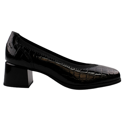 Pitillos  Block Heeled Pumps- 10120 - Black Patent