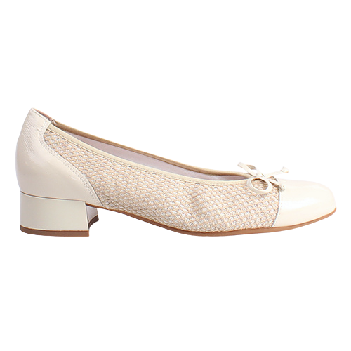 Pitillos Ladies Block Heeled Pumps - 10453 - Cream
