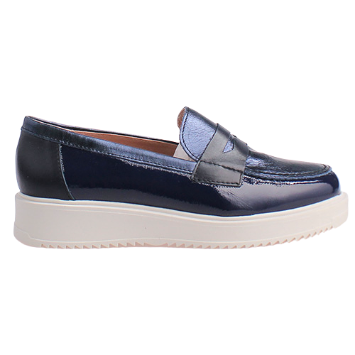 Pitillos Ladies Wedge Loafers - 10384 - Navy