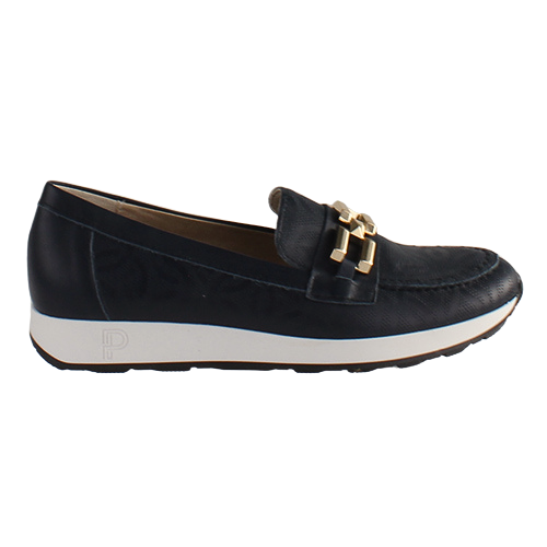Pitillos Ladies Wedge Loafers - 5670 - Navy