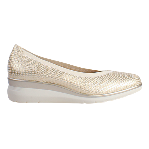 Pitillos Ladies Low Wedge Pumps - 10373 - Gold