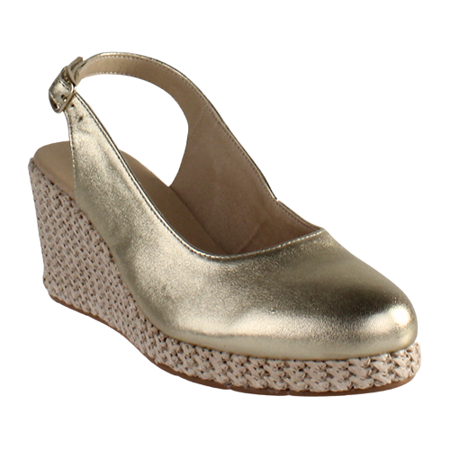 Pitillos Slingback Wedge Shoes - 5577 - Gold