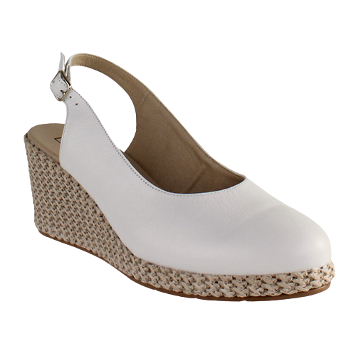Pitillos Slingback Wedge Shoes - 5578 - White
