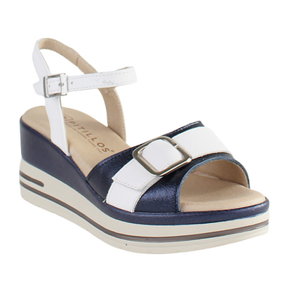 Pitillos Ladies Wedge Sandals - 2852 - Navy