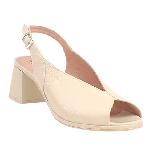 Pitillos Ladies SlingBack Block Heels - 10536 - Cream