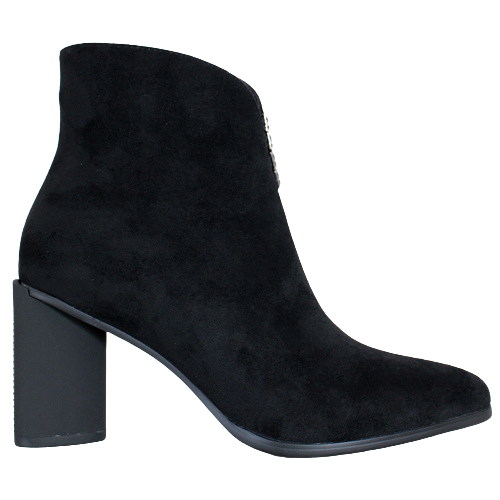 Redz Block Heeled Ankle Boots -D4211 - Black - Greenes Shoes