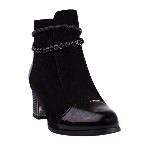 Redz Ladies Block Heeled Ankle Boots - 1901 - Black