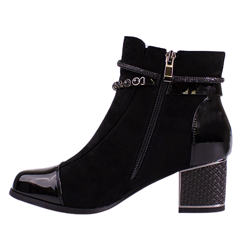 Redz Ladies Block Heeled Ankle Boots - 1901 - Black