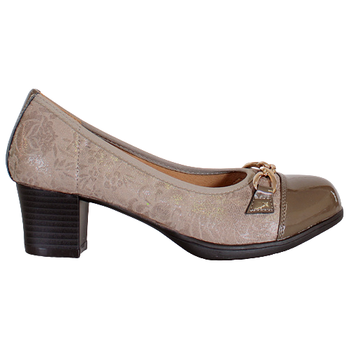 Redz Block Heeled Pumps - 6E964 - Taupe