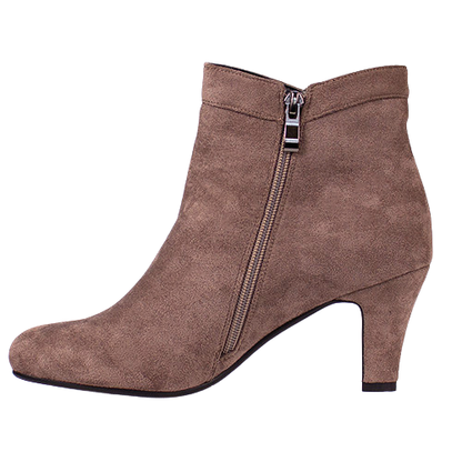 Redz Ladies Dressy Ankle Boots - D6031 - Taupe Suede
