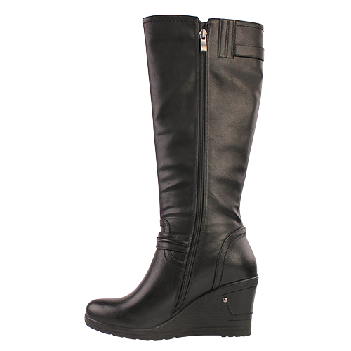 Redz Wedge  Knee Boots -  F882/4173 - Black