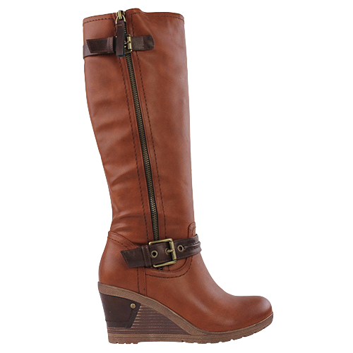 Redz Wedge Knee Boots - F882/4173 -  Tan