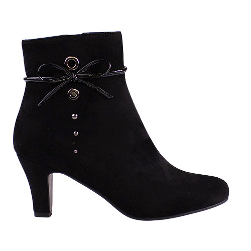 Redz Ladies  Ankle Boots - D6032 - Black Suede