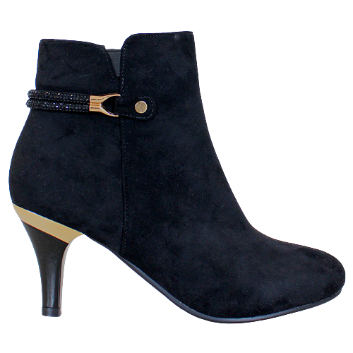 Redz Dressy Ankle Boots - W267 - Black Suede