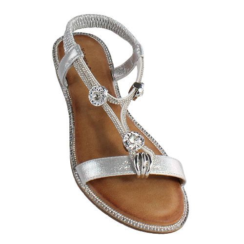 Redz Low Wedge Sandals - 3Z8923-10 - Silver