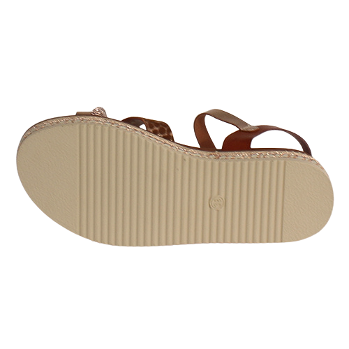 Redz Flatform Sandals - 6W8908-1 - Tan/Gold