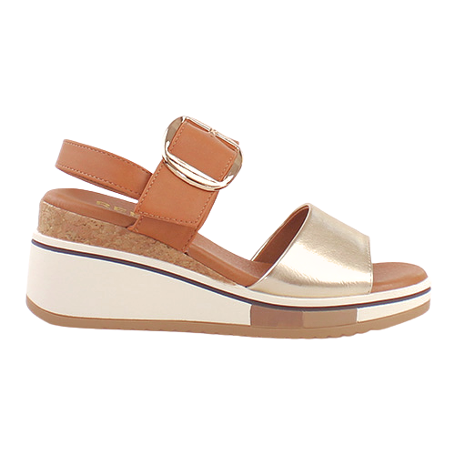 Redz Ladies Wedge Sandals - CF024BE03 - Tan Multi