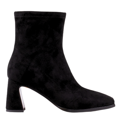 Redz Ladies Block Heeled Ankle Boots  - D2073-T828 - Black