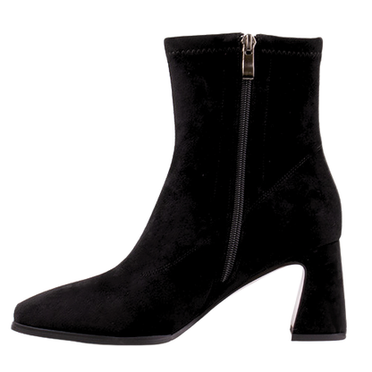 Redz Ladies Block Heeled Ankle Boots  - D2073-T828 - Black