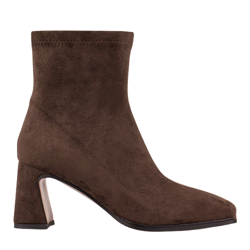 Redz Ladies Block Heeled Ankle Boots - D2073-T828 - Brown