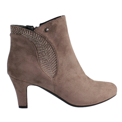 Redz Ladies Suede Ankle Boot-D2659-Taupe