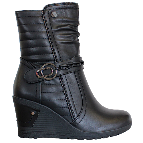 Redz Wedge Mid Boots -D3937 Black
