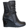 Redz Wedge Mid Boots  -D3937  Black