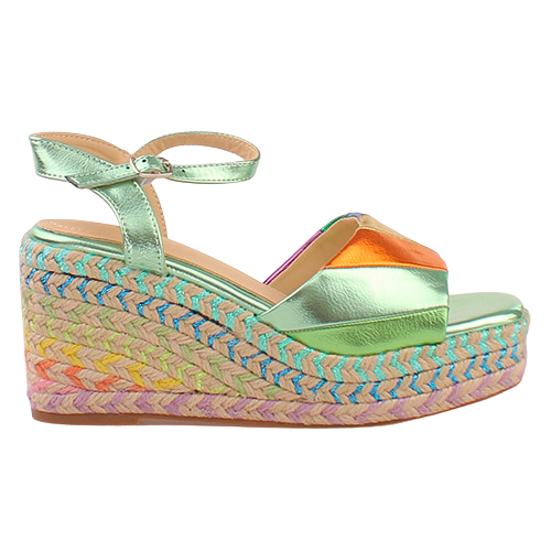 Redz Ladies Wedge Sandals- TSW300-6- Green Multi