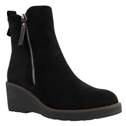 Black suede wedge ankle boots uk online