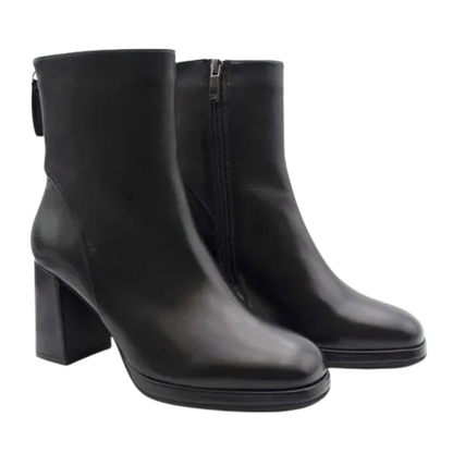 Regard Le Ciel Block Heeled Ankle Boots - Analisa-02 - Black