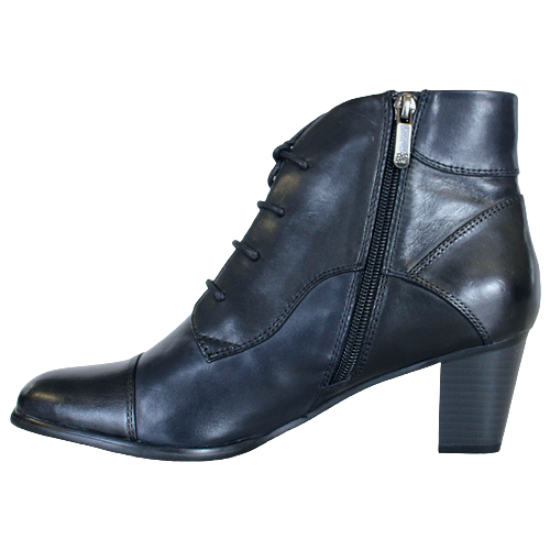 Regade Le Ciel  Block Heeled Ankle Boots - Sonia-123 - Black/Navy