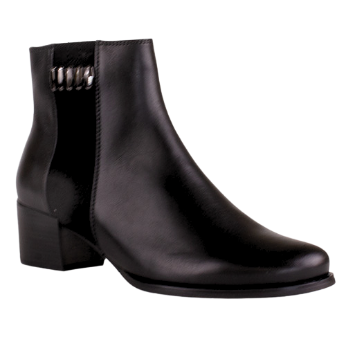 Regarde Le Ciel  Block Heeled Ankle Boots - Jolene-26 -Black