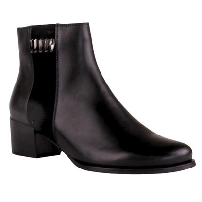 Regarde Le Ciel  Block Heeled Ankle Boots - Jolene-26 -Black