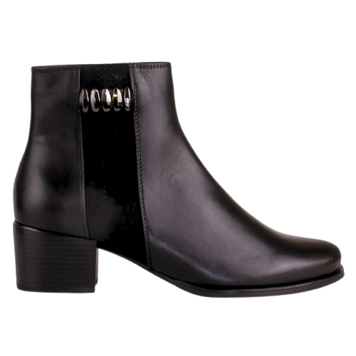 Regarde Le Ciel  Block Heeled Ankle Boots - Jolene-26 -Black