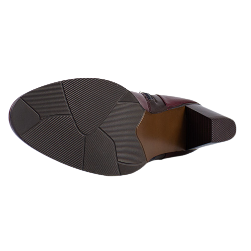 Regarde Le Ciel Ladies Block Heeled Ankle Boots - Sonia -137 - Burgundy Multi