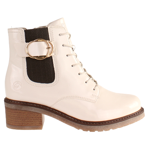 Remonte Block Heeled Ankle Boots - D1A72 - Off White